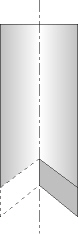 Fräser: Fischschwanz-Anschliff(schematisch)