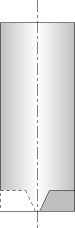 Fräser: Flacher Stirnanschliff (schematisch)